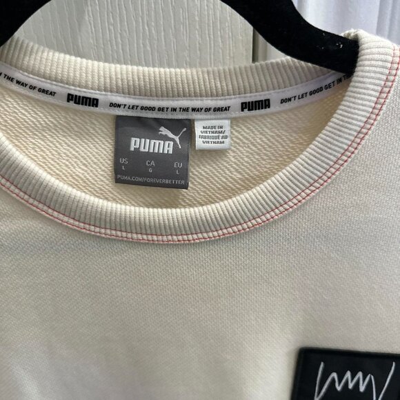 Cream Puma sweatshirt with red accents - Picture 2 of 5